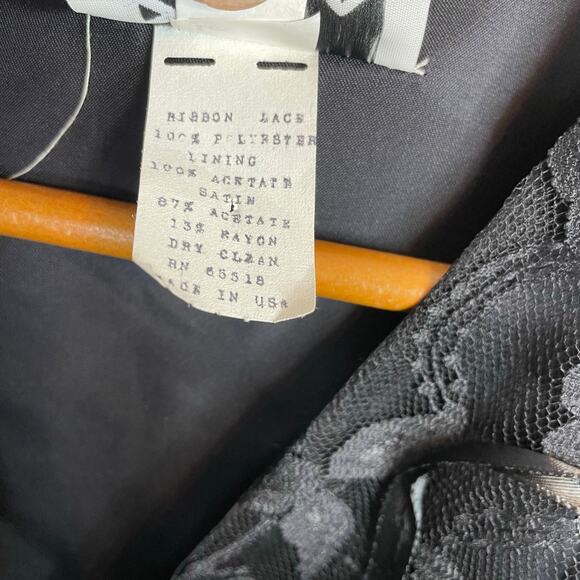 Vintage Patra Black Lace Ribbon Soutache Mesh Fitted Jacket Puff Shoulders Bow 6 - Picture 16 of 16